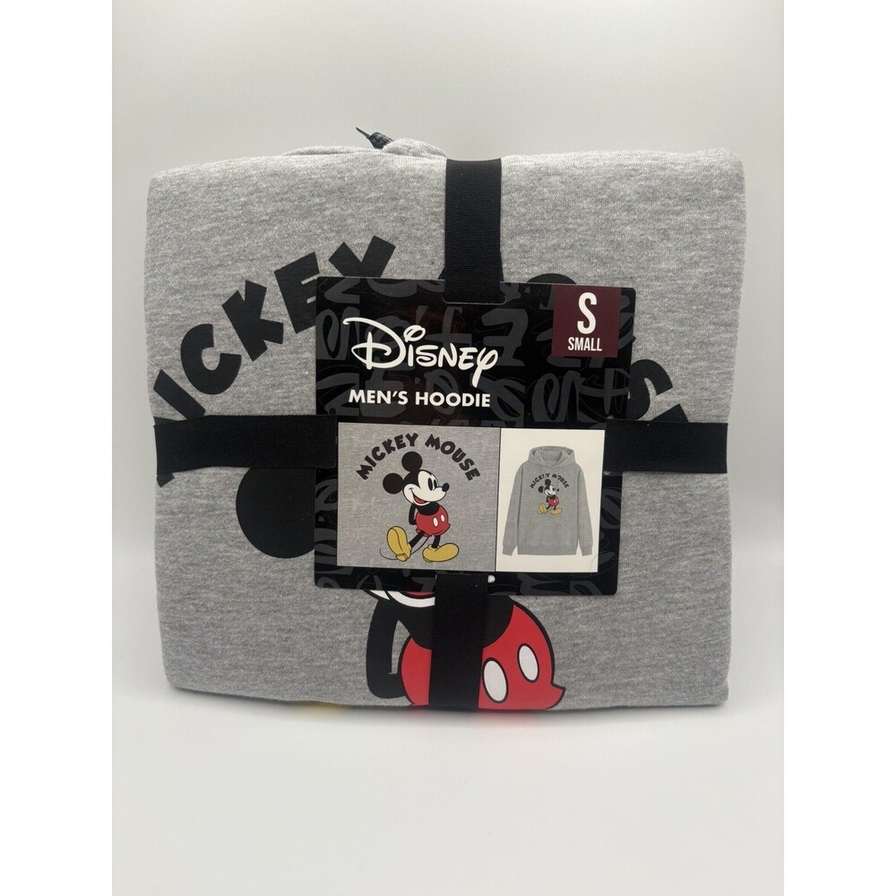 Disney Mickey Mouse Hoodie Mens Sm Gray 42”Sweatshirt Unisex